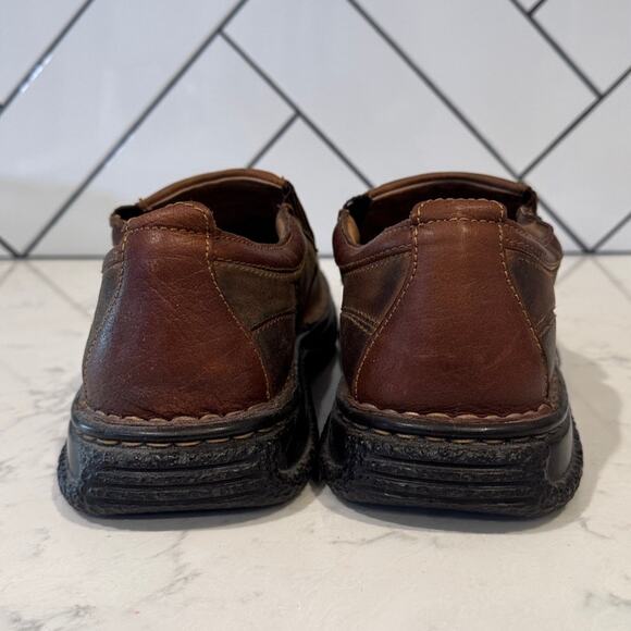 Born Blast III Brown leather slip on loafer size 14 wide minimalist neutral - Picture 4 of 7